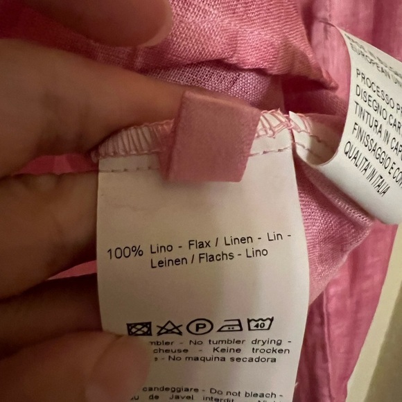 120% lino linen pink  tunic blouse - Picture 16 of 16